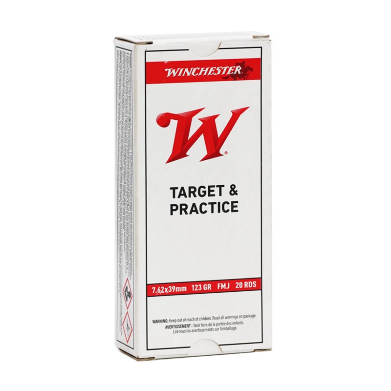 Winchester Target & Practice 7.62x39mm Ammo 123 Grain Full Metal Jacket W76239120