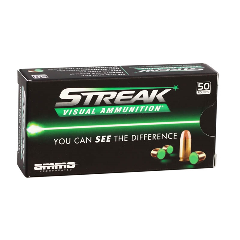 Ammo Inc Streak 380 ACP Auto Ammo 100 Grain Total Metal Case - 380100TMC-STRK-GRN-50
