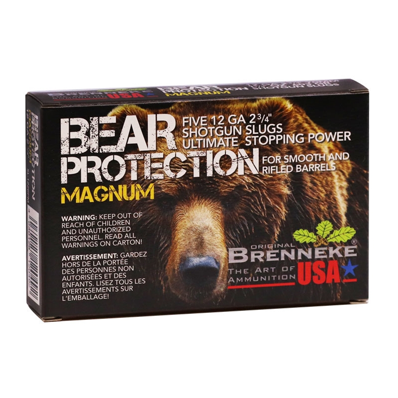 Brenneke USA Bear Protect Magnum 12 Gauge Ammo 2-3/4" 1-3/8 oz Rifled Slug - SL-122BPM