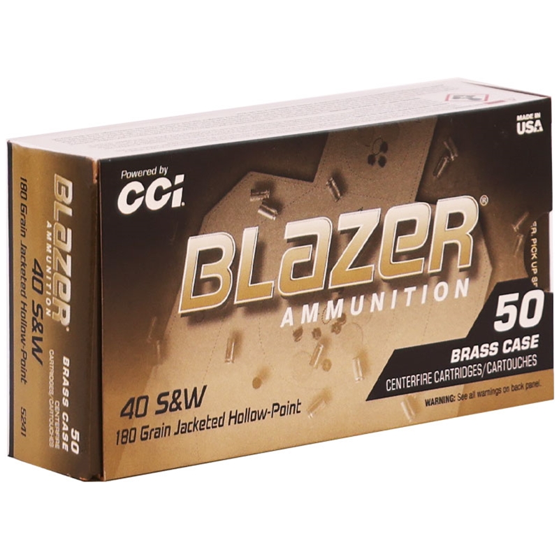 CCI Blazer 40 S&W Ammo 180 Grain Jacketed Hollow Point - 5241