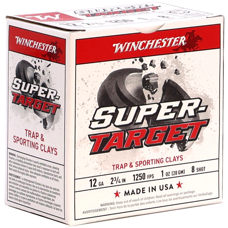 Winchester Super Target 12 Gauge Ammo 2 3/4" 1 oz #8 Shot Case of 250 - TRGT12508