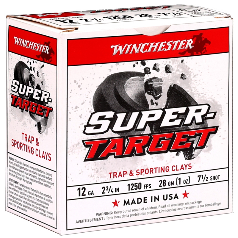 Winchester Super Target 12 Gauge Ammo 2-3/4" 1 oz #7.5 Shot Case of 250 - TRGT12507