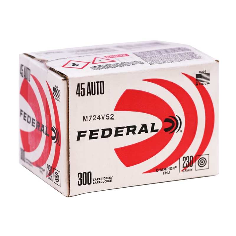 Federal Champion Training 45 ACP Ammo 230 Grain Full Metal Jacket - C45230A300