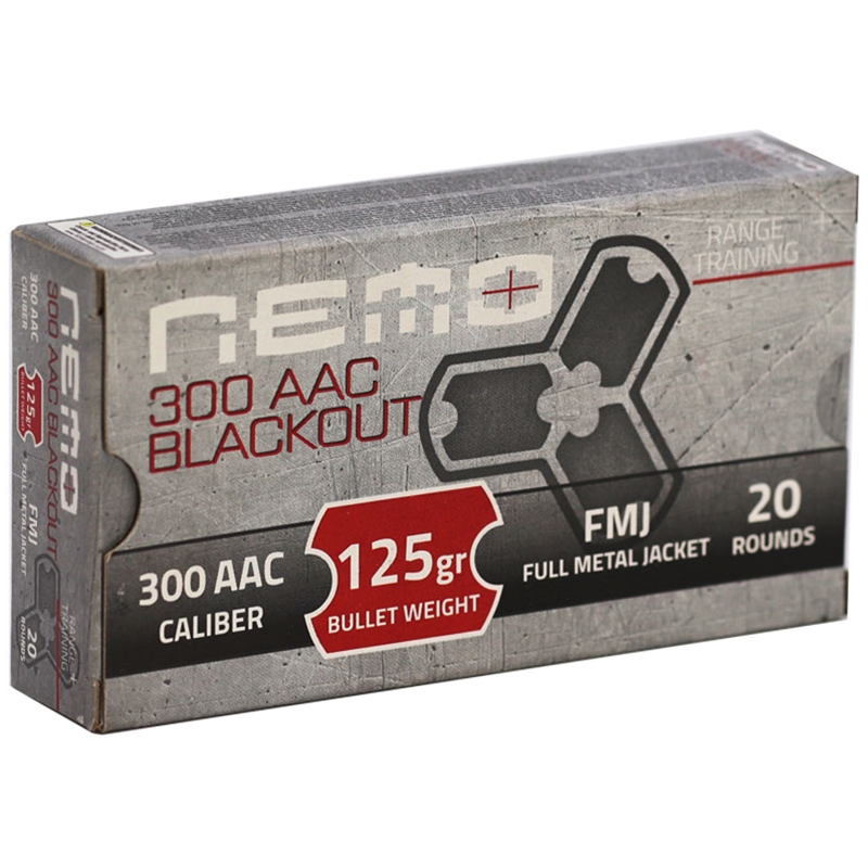 Nemo Arms 300 AAC Blackout Ammo 125 Grain Full Metal Jacket - NA-RT-300BLK-125FMJ-PPU