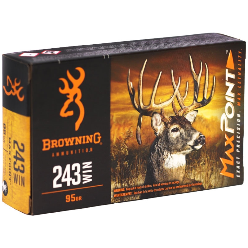 Browning Max Point 243 Winchester Ammo 95 Grain Polymer Tip - B192102432