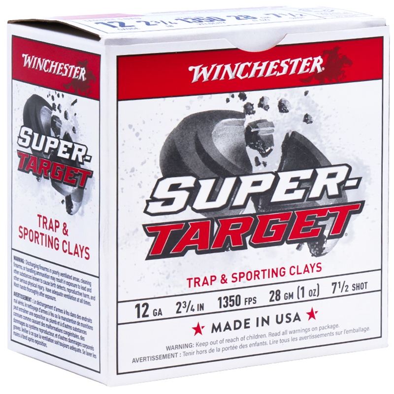 Winchester Super Target 12 Gauge Ammo 2 3/4" 1 oz # 7 1/2 Lead Shot VP - TRGT13507