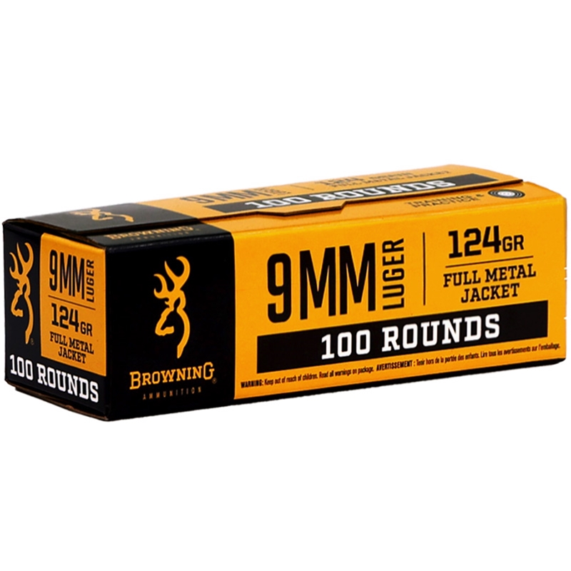 Browning Training & Practice 9mm Ammo 124 Grain Full Metal Jacket - B9MM124VP