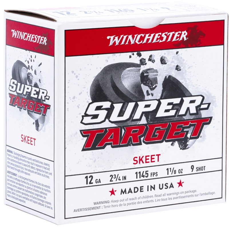 Winchester Super Target 12 Gauge Ammo 2 3/4" 1 1/8 oz #9 Shot - TRGT129