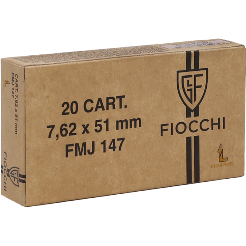 Fiocchi Range Dynamics 7.62 x 51 mm Ammo 147 Grain Full Metal Jacket - 762x51