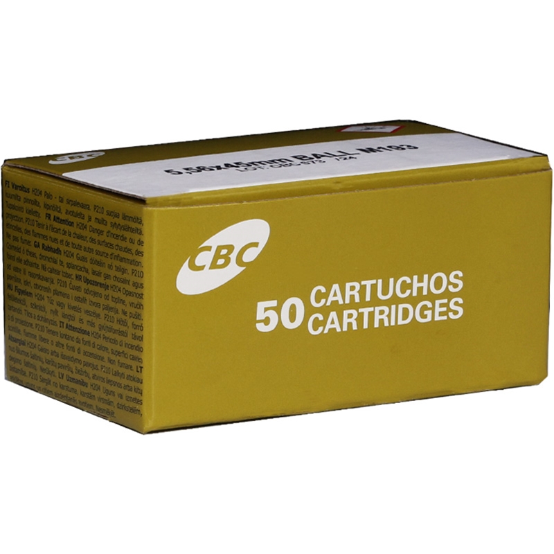 CBC 5.56x45mm Ammo 55 Grain Full Metal Jacket - CBC556