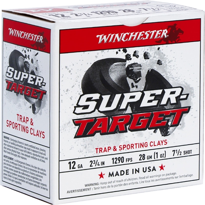 Winchester Super Target 12 Gauge Ammo 2 3/4" 1oz # 7 1/2 Lead Shot VP - TRGT12907