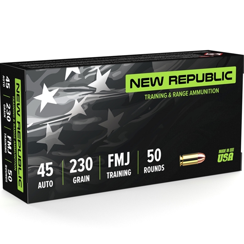 New Republic Training and Range 45 ACP Auto Ammo 230 Grain Full Metal Jacket - NR4523050