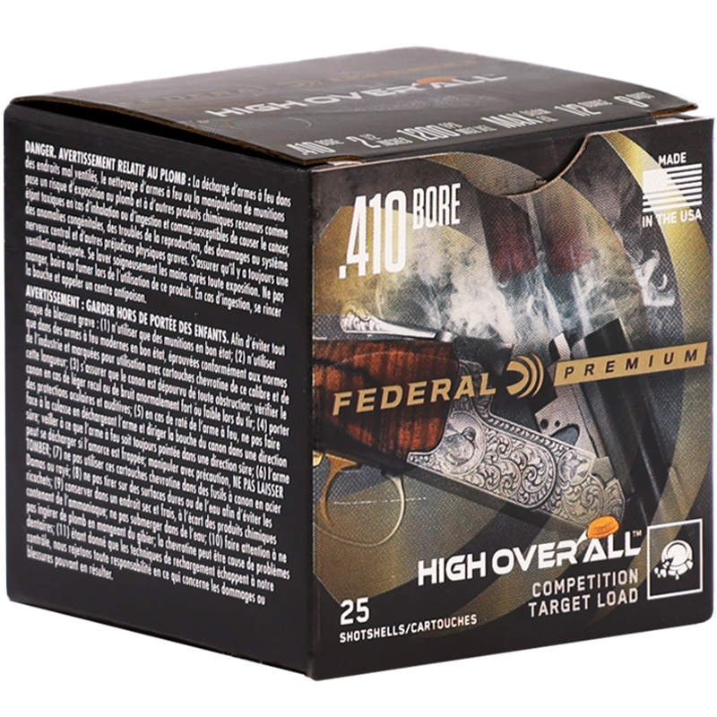 Federal High Overall 410 Bore Ammo 2 1/2" 1/2 oz #8 Lead Shot - HOA410 8