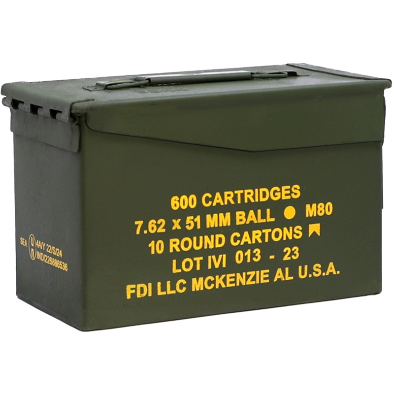 FDI 7.62x51mm Ammo 149 Grain Full Metal Jacket Can of 600 – FDI762x51AC