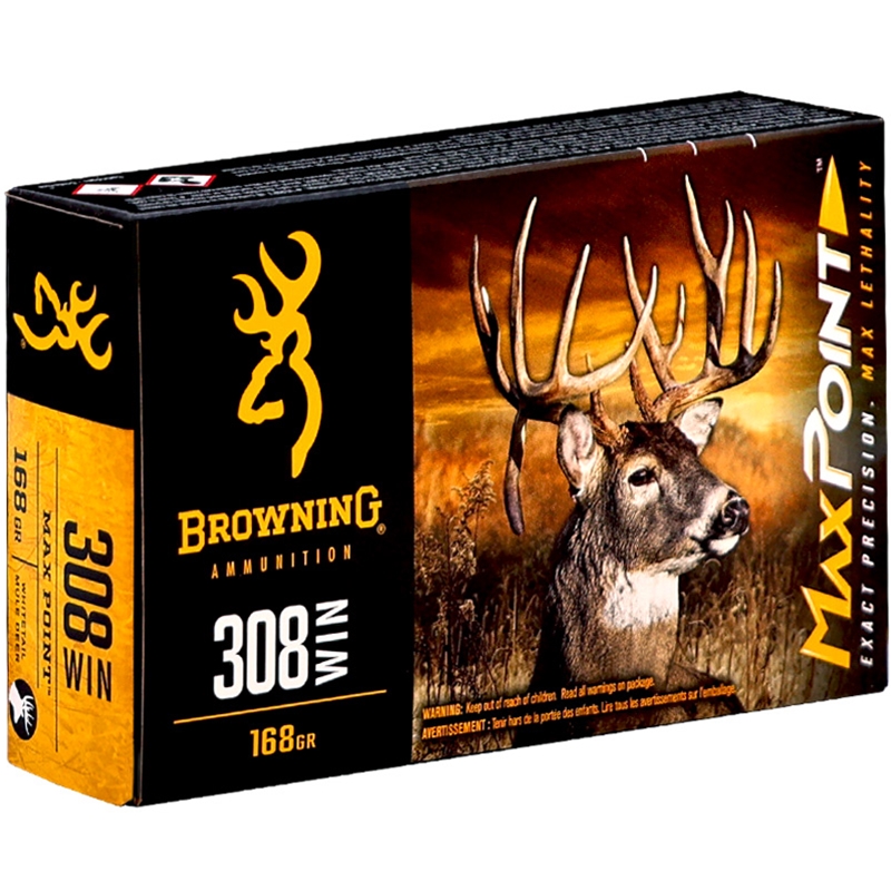Browning MaxPoint 308 Winchester Ammo 168 Grain Polymer Tip - B192103082
