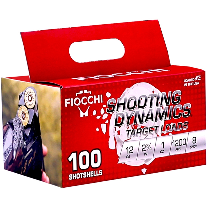 Fiocchi Shooting Dynamics 12 Gauge Ammo 2 3/4" 1oz #8 Lead Shot - 12SDB18