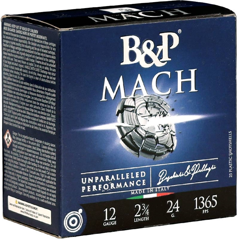 B&P Mach 12 Gauge Ammo 2 3/4" 6/7 oz #8 Shot - 12B78F28
