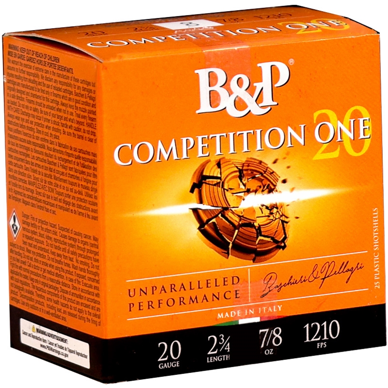 B&P Competition One 20 Gauge Ammo 2 3/4" 7/8 oz #8 Lead Shot - 20B78CP8
