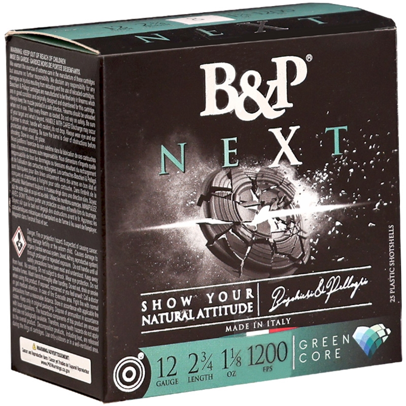 B&P NEXT 12 Gauge Ammo 2 3/4" 1 1/8 oz #8 Lead Shot - 12B18NX8