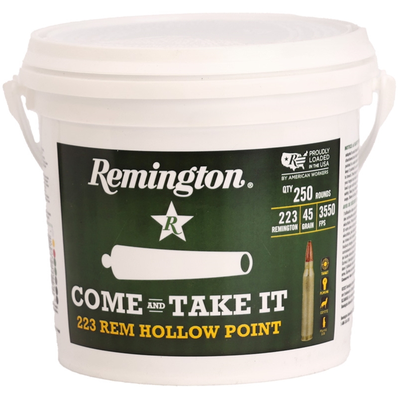 Remington COME and TAKE IT 223 Remington Ammo 45 Grain Jacketed Hollow Point Bucket - R23741