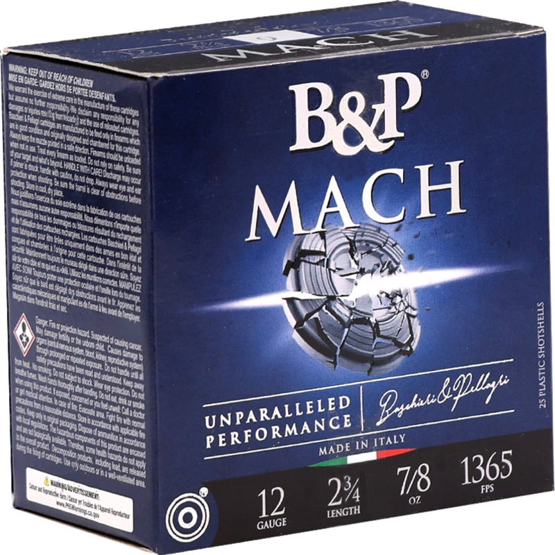 B&P Mach 12 Gauge Ammo 2 3/4" 7/8 oz #9 Shot - 12B78F29