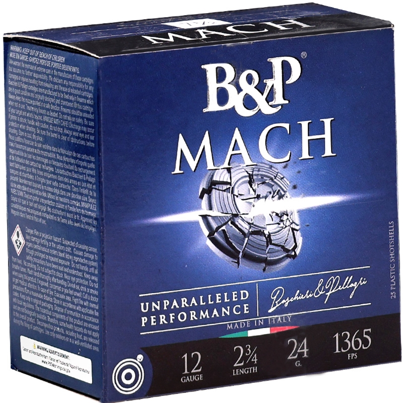 B&P Mach 12 Gauge Ammo 2 3/4" 7/8 oz #7.5 Shot - 12B78F27