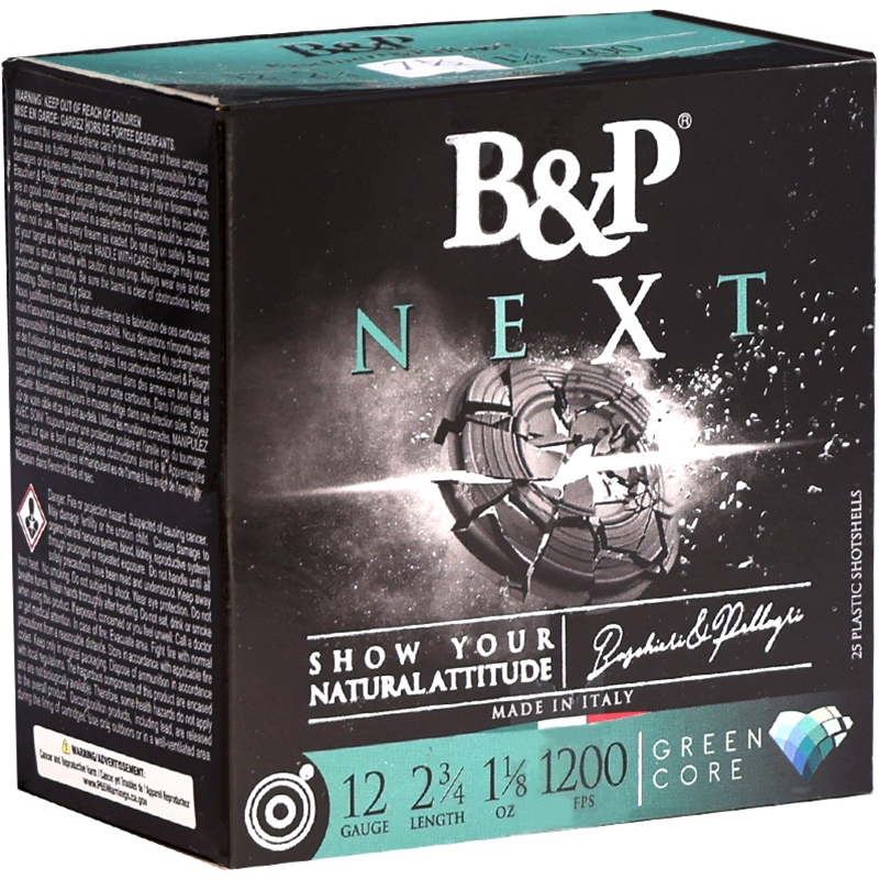 B&P Next 12 Gauge Ammo 2 3/4" 1 1/8 oz #7.5 Shot - 12B18NX7