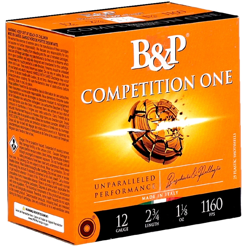 B&P Competition One 12 Gauge Ammo 2 3/4" 1 1/8 oz #7 1/2 Lead Shot - 12B32CP7