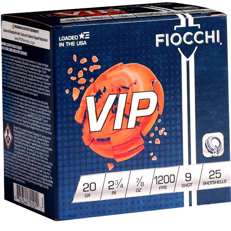 Fiocchi VIP 20 Gauge Ammo 2 3/4" 7/8 oz #9 Lead Shot - 20VIP9