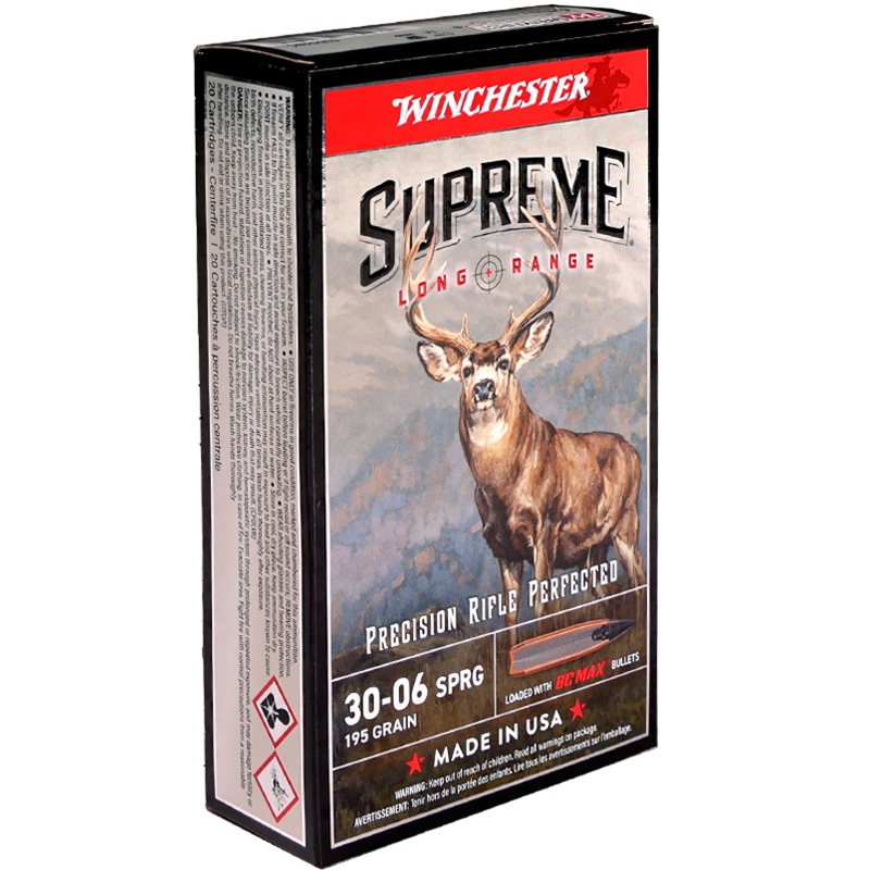 Winchester Supreme Long Range 30-06 Springfield Ammo 195 Grain Polymer Tip - S3006BC