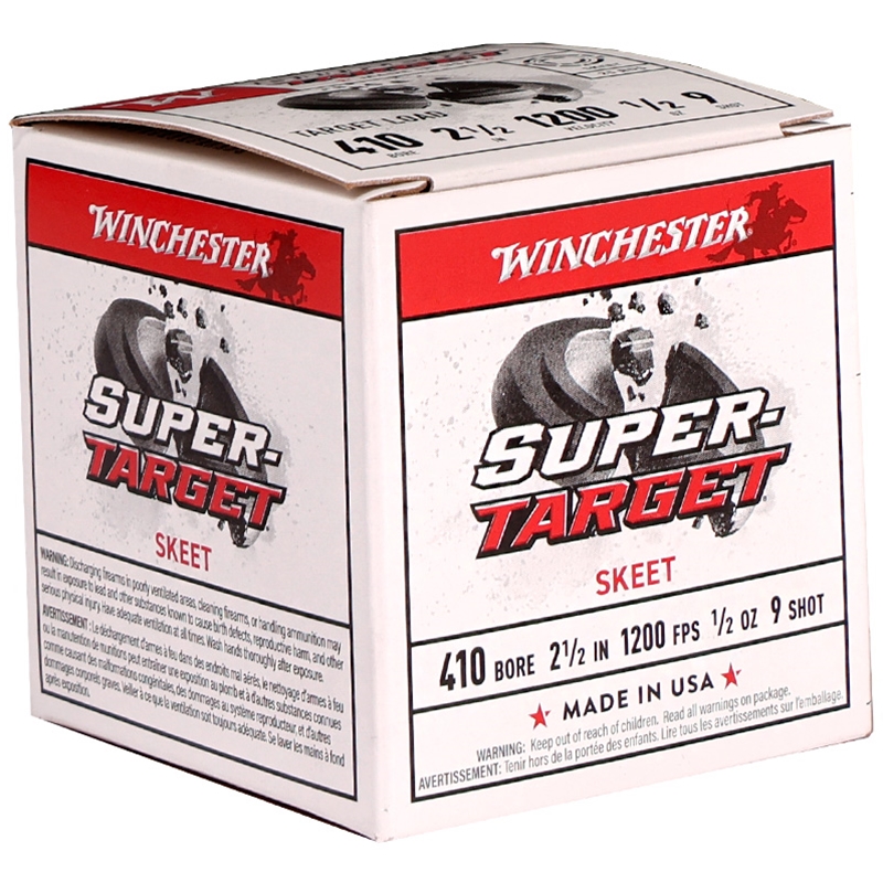 Winchester Super Target 410 Bore Ammo 2 1/2" 1/2 oz #9 Lead Shot - TRGT419