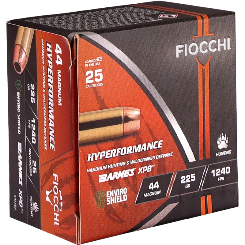 Fiocchi Hyperformance 44 Magnum Ammo 225 Grain Solid Copper Hollow Point - 44MBA