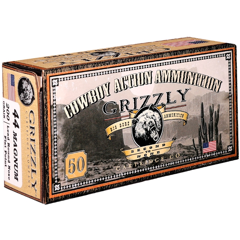 Grizzly Cowboy Action 44 Magnum Ammo 200 Grain Lead Round Nose - GC44M2