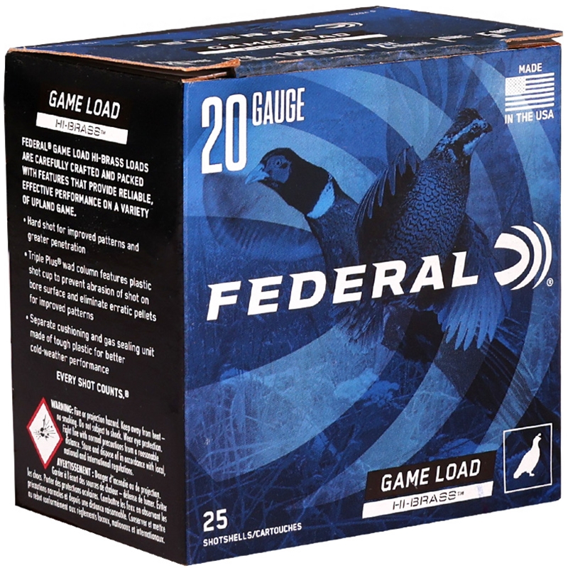 Federal Game Load 20 Gauge Ammo 2 3/4" 1 oz 2 3/4 DRAM #5 Lead Shot - H204 5