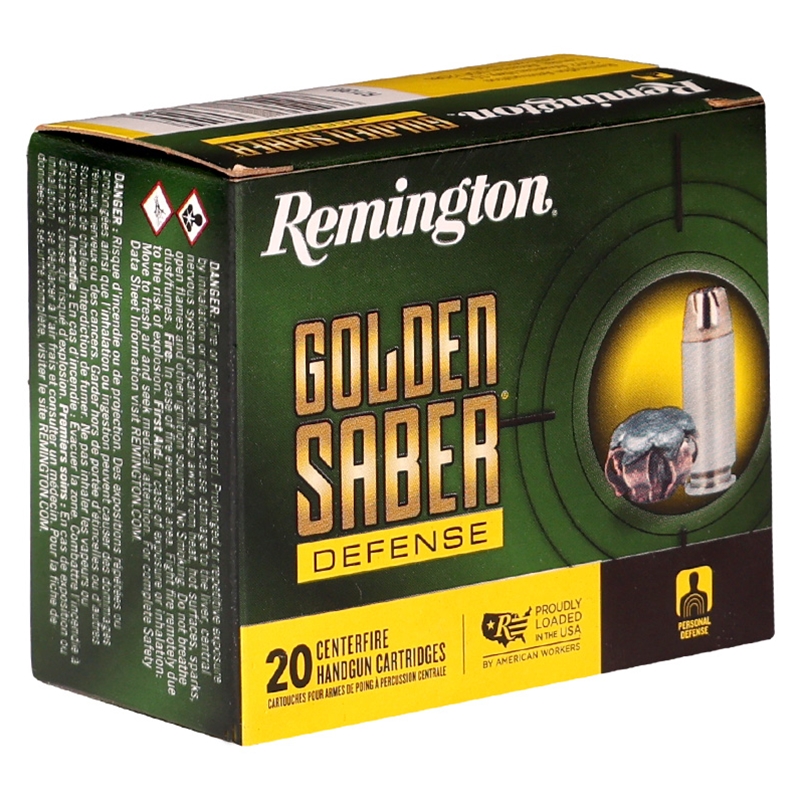 Remington Golden Saber Defense 10mm Auto Ammo 180 Grain Jacketed Hollow Point - R21369