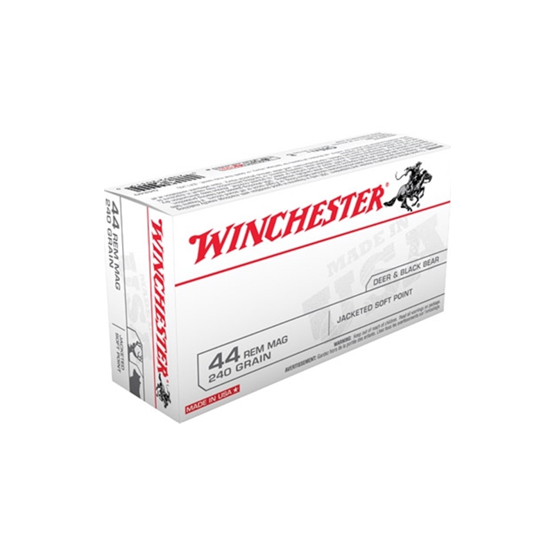 Winchester USA 44 Remington Magnum Ammo 240 Grain Jacketed Soft Point - Q4240