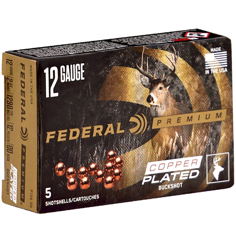 Federal Premium Vital-Shok Ammo 12 Gauge 2-3/4" Buffered 00 Copper Plated Buckshot 12 Pellets - P15600