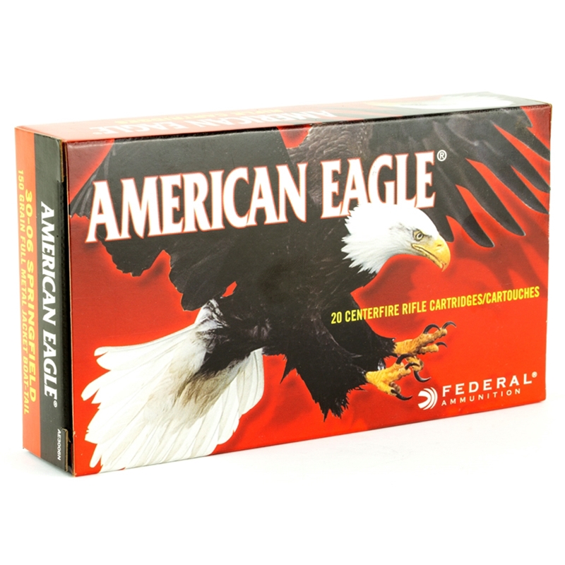 Federal American Eagle 30-06 Springfield Ammo 150 Grain Full Metal Jacket Boat Tail - AE3006N