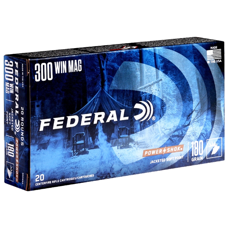 Federal Power-Shock 300 Winchester Magnum Ammo 180 Grain Soft Point - 300WBS