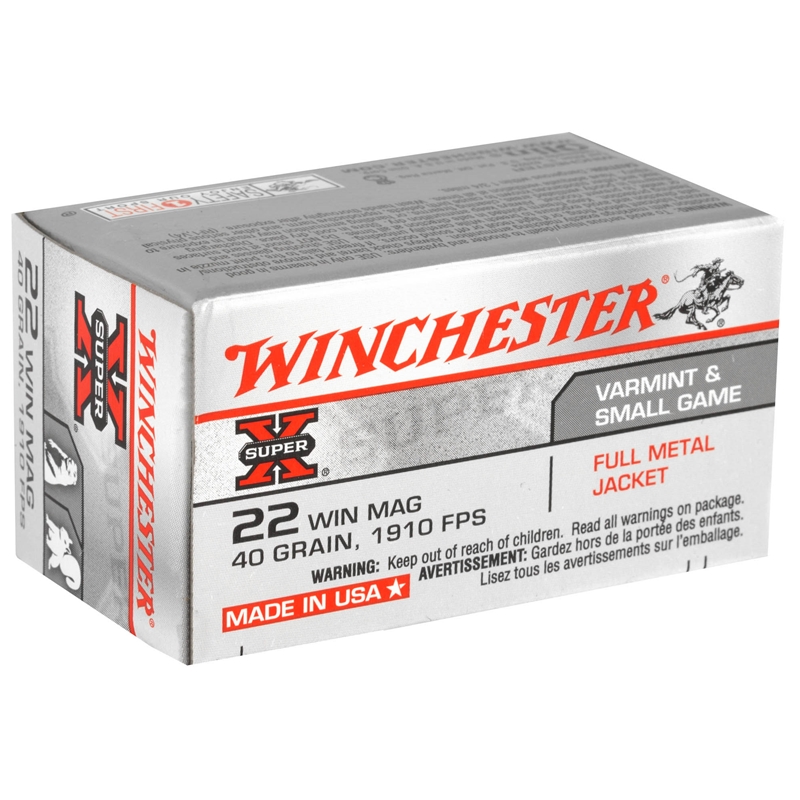 Winchester Super-X 22 WMR Ammo 40 Grain Full Metal Jacket - X22M