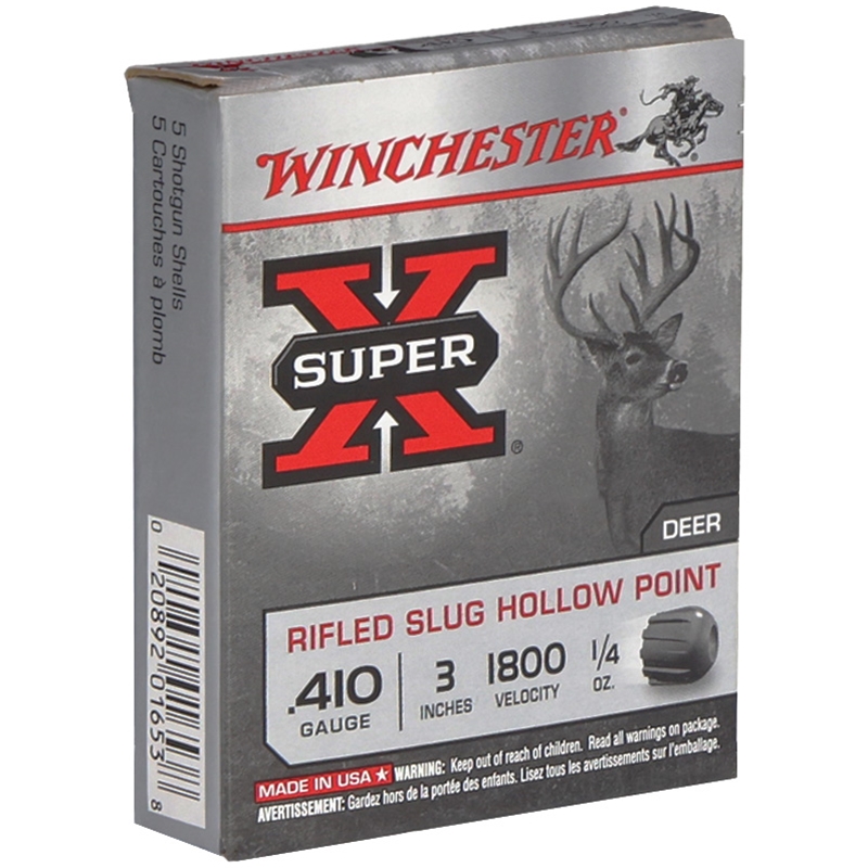 Winchester Super-X 410 Bore Ammo 3'' 1/4 oz Rifled Slug - X413RS5