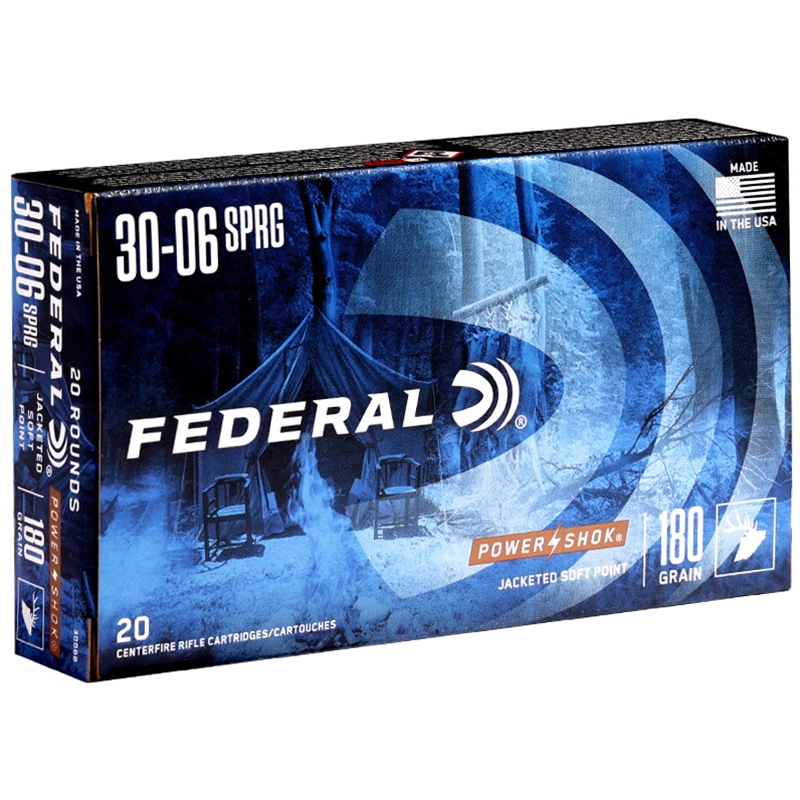 Federal Power-Shok 30-06 Springfield Ammo 180 Grain Soft Point - 3006B