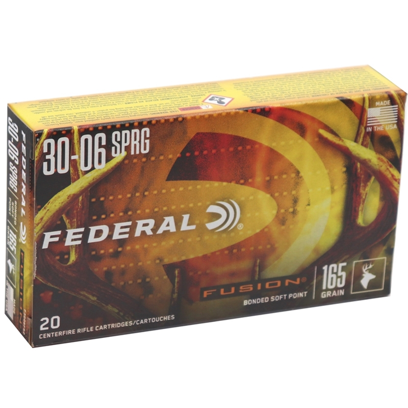 Federal Fusion 30-06 Springfield Ammo 165 Grain Bonded Soft Point - F3006FS2