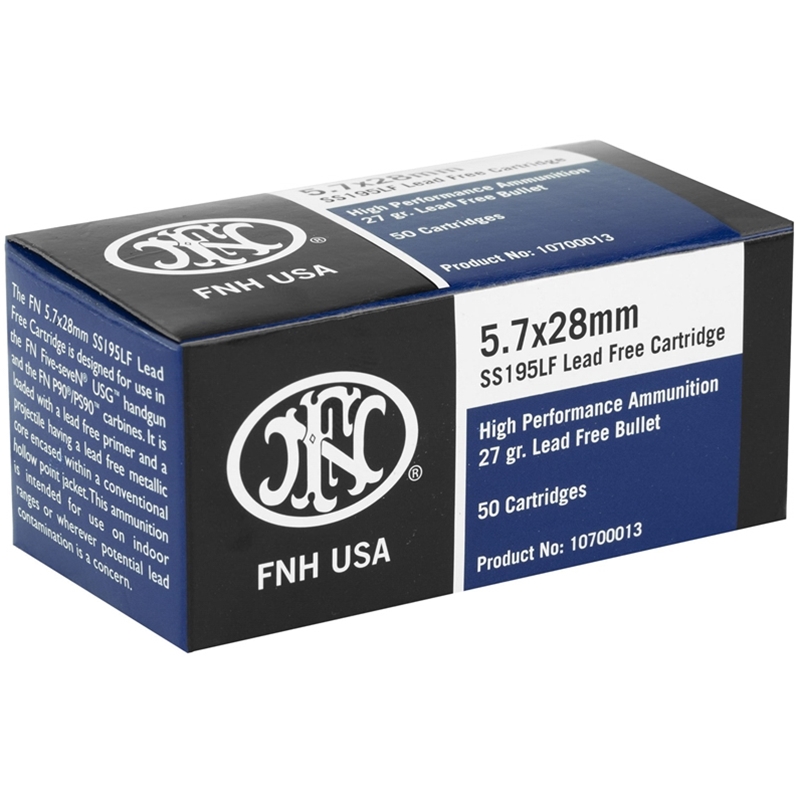  FN Herstal 5.7x28mm Ammo 27 Grain Jacketed Hollow Point Lead-Free - SS195LF