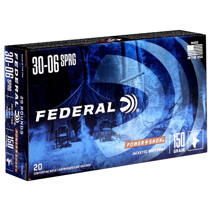 Federal Power-Shok 30-06 Springfield Ammo 150 Grain Soft Point - 3006A
