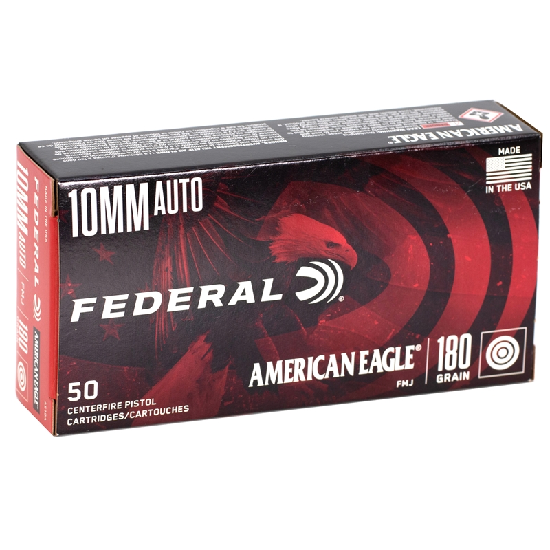 Federal American Eagle 10mm Auto Ammo 180 Grain Full Metal Jacket - AE10A