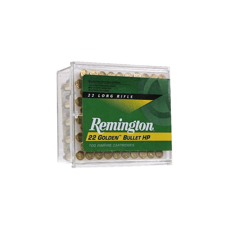 Remington Golden Bullet 22 Long Rifle Ammo 36 Grain Plated Lead Hollow Point - 21278