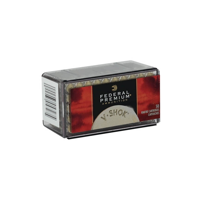 Federal Premium V‑Shok .22 Winchester Magnum Rimfire Ammo 30 Grain Speer TNT Hollow Point - P765