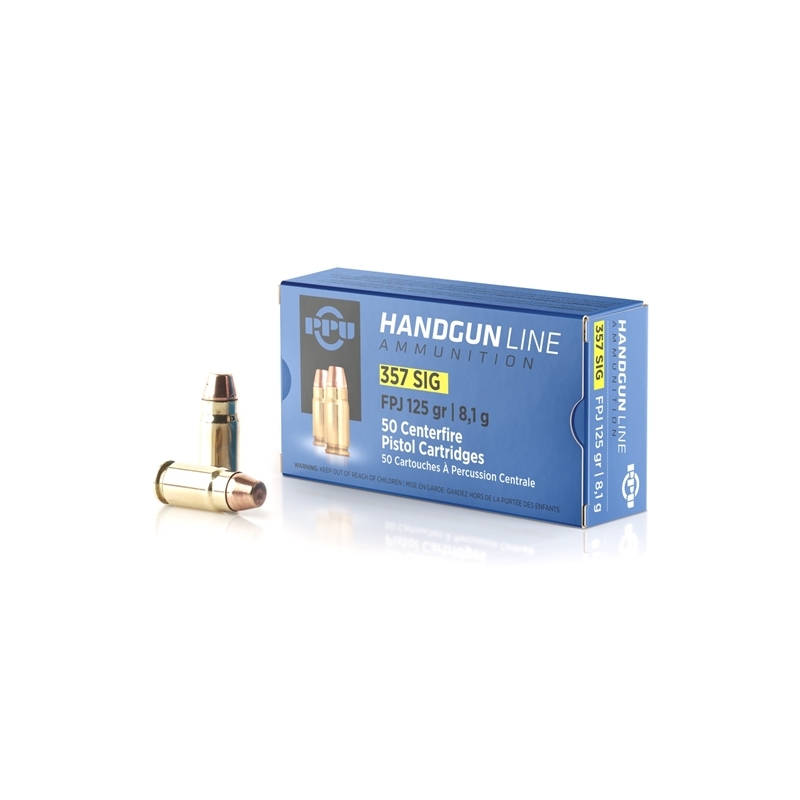 Prvi Partizan 357 SIG Ammo 125 Grain Full Metal Jacket Flat Point - PPH357S