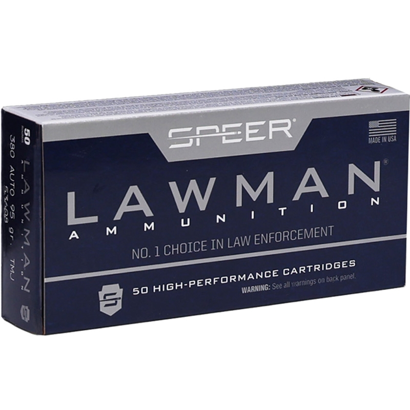 Speer Lawman 380 ACP AUTO Ammo 95 Grain Total Metal Jacket - 53608